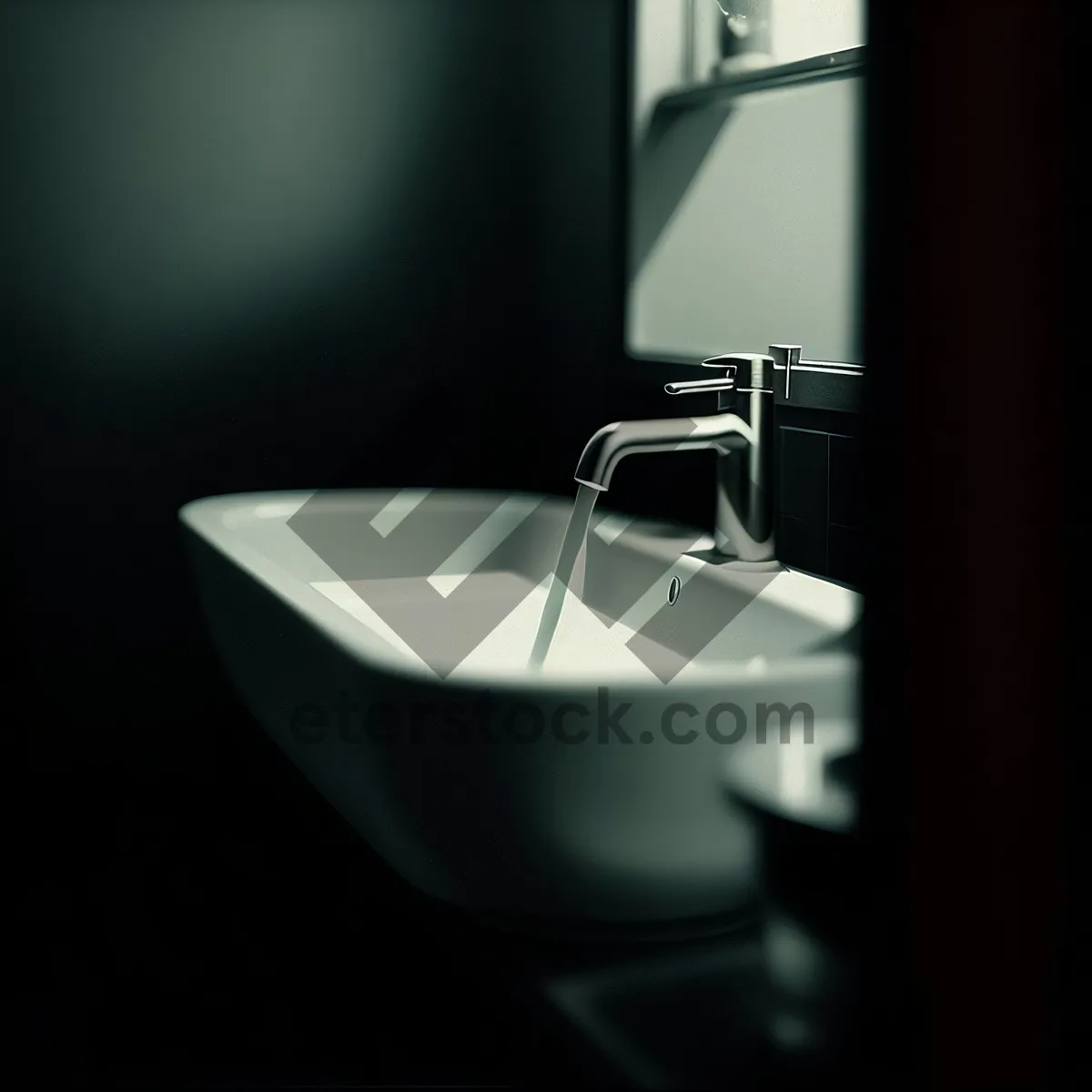 Picture of Modern Clean Bathroom Sink Fixture with Water Faucet