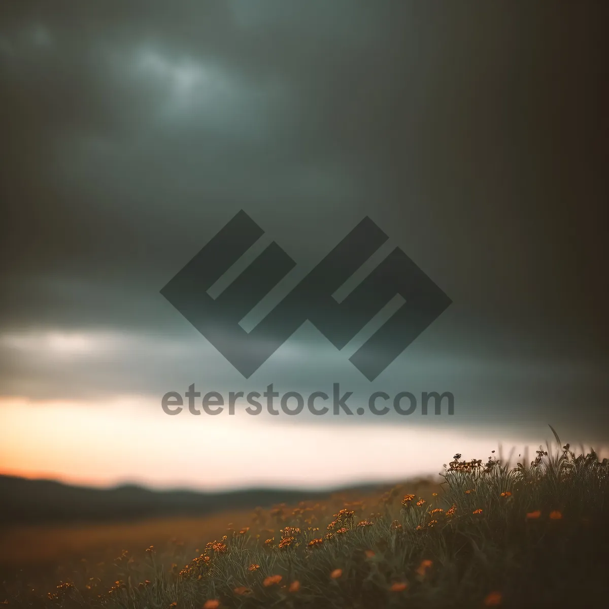 Picture of Golden Horizon: Vibrant Sunset Sky with Radiant Sun