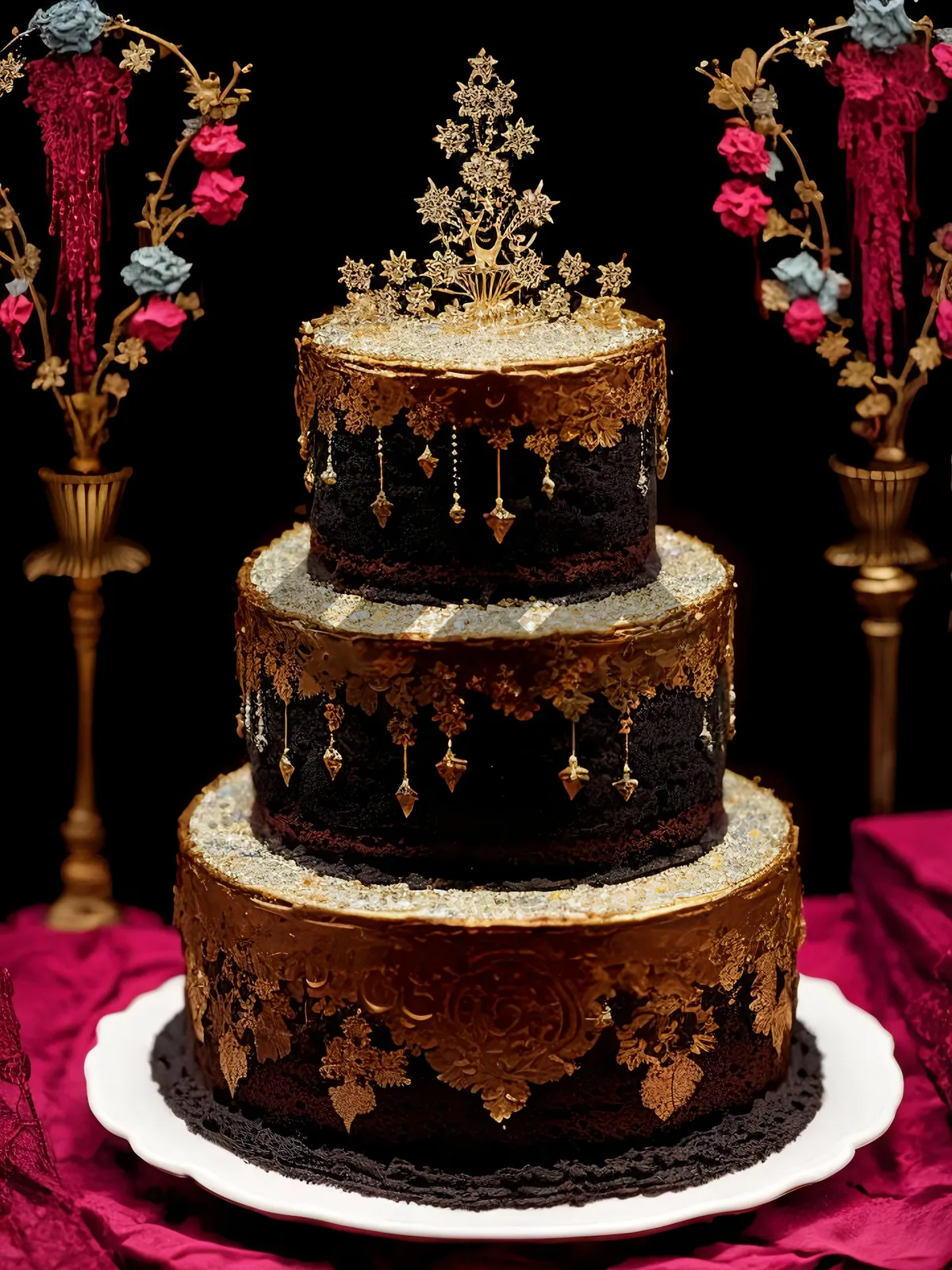 Picture of Decadent Chocolate Cake with Golden Fountain