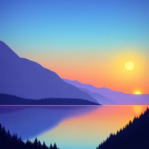 Majestic Sunset over Pristine Mountain Lake