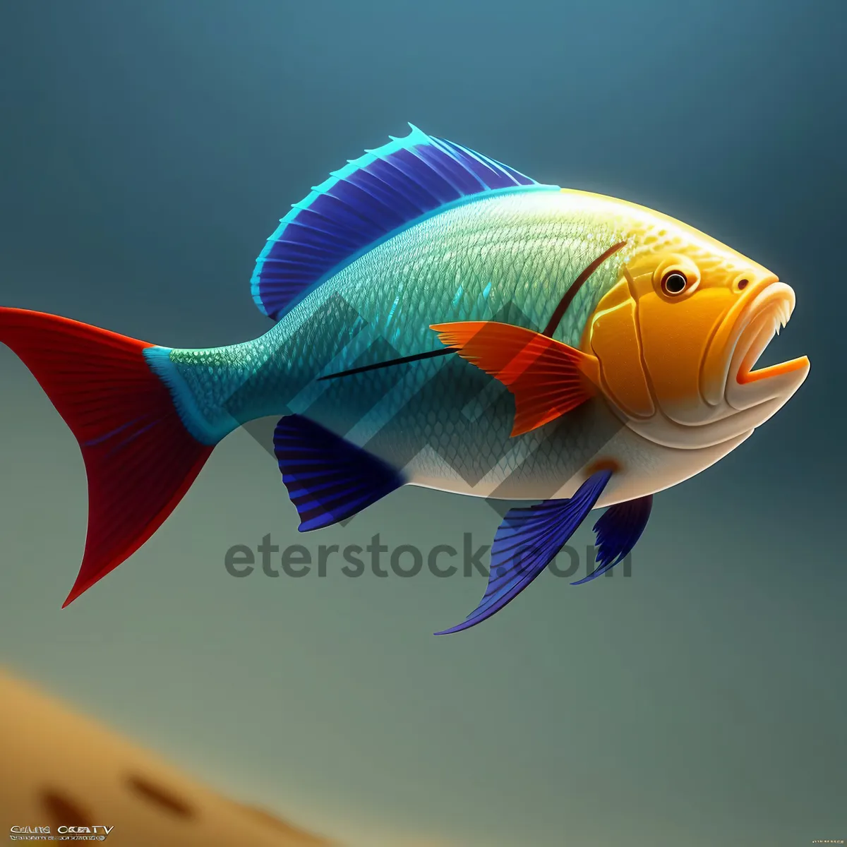 Picture of Golden Fish Bowl in the Tropical Ocean