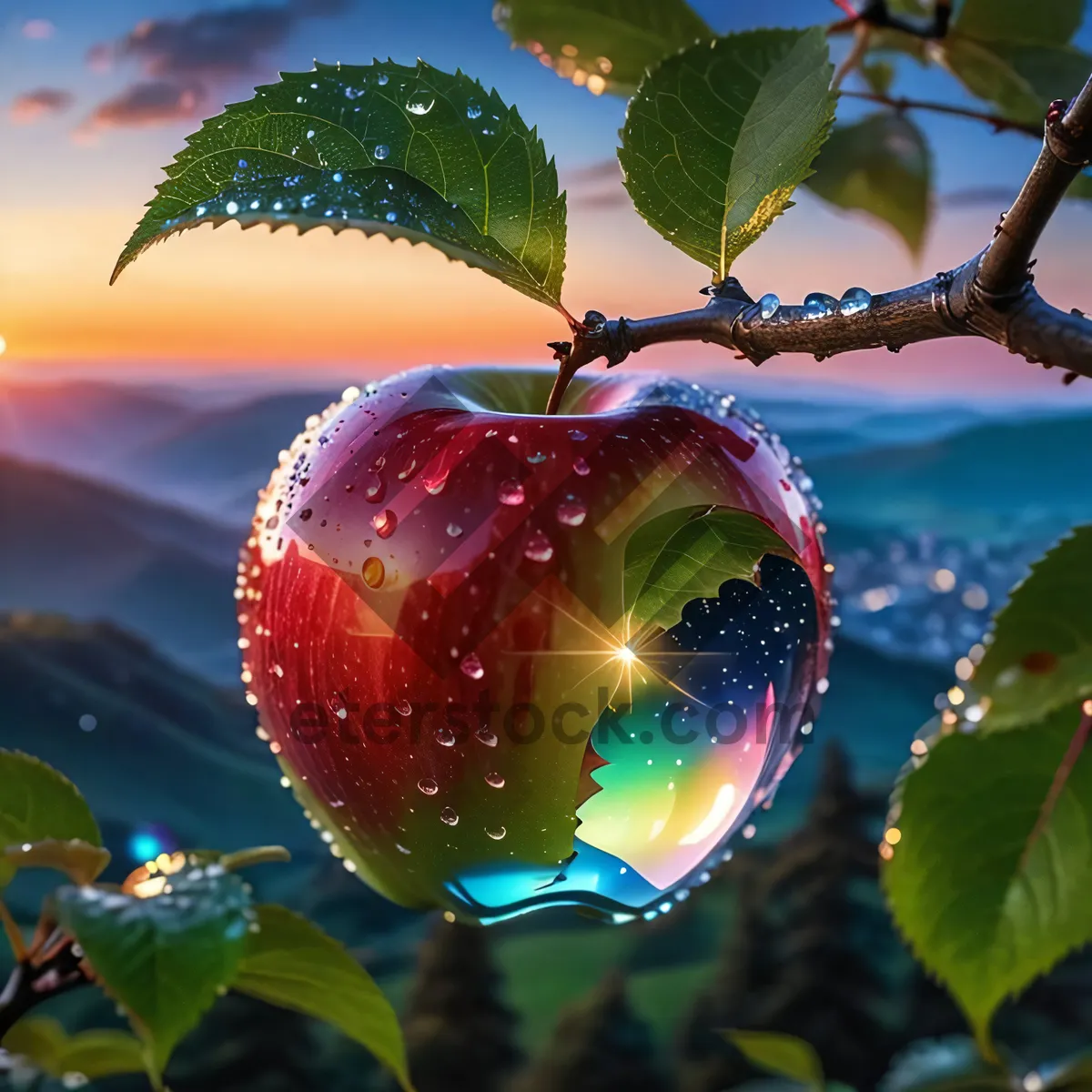Picture of Fresh and Juicy Red Delicious Apple Harvest