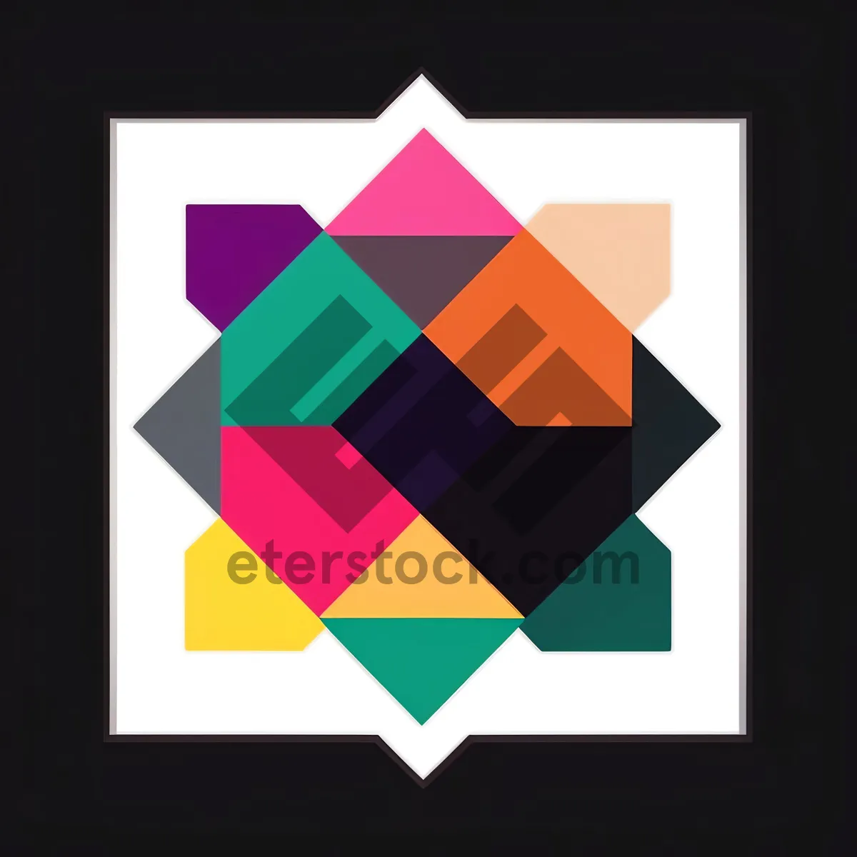 Picture of Colorful Geometric Mosaic: Modern Artful Wallpaper Design