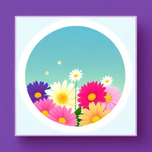 Colorful Floral Spring Design: Vibrant Blooms for Festive Cards