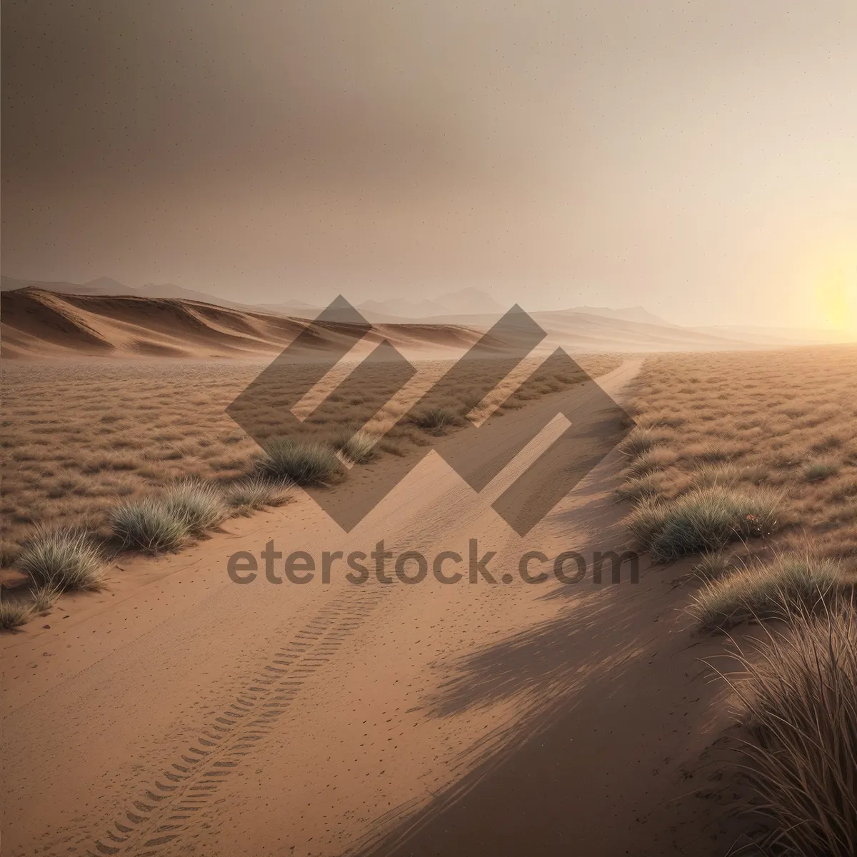 Picture of Sizzling Sands: Majestic Desert Landscape under Endless Summer Sky