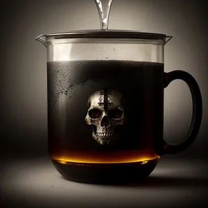 Hot herbal tea in a cozy mug.