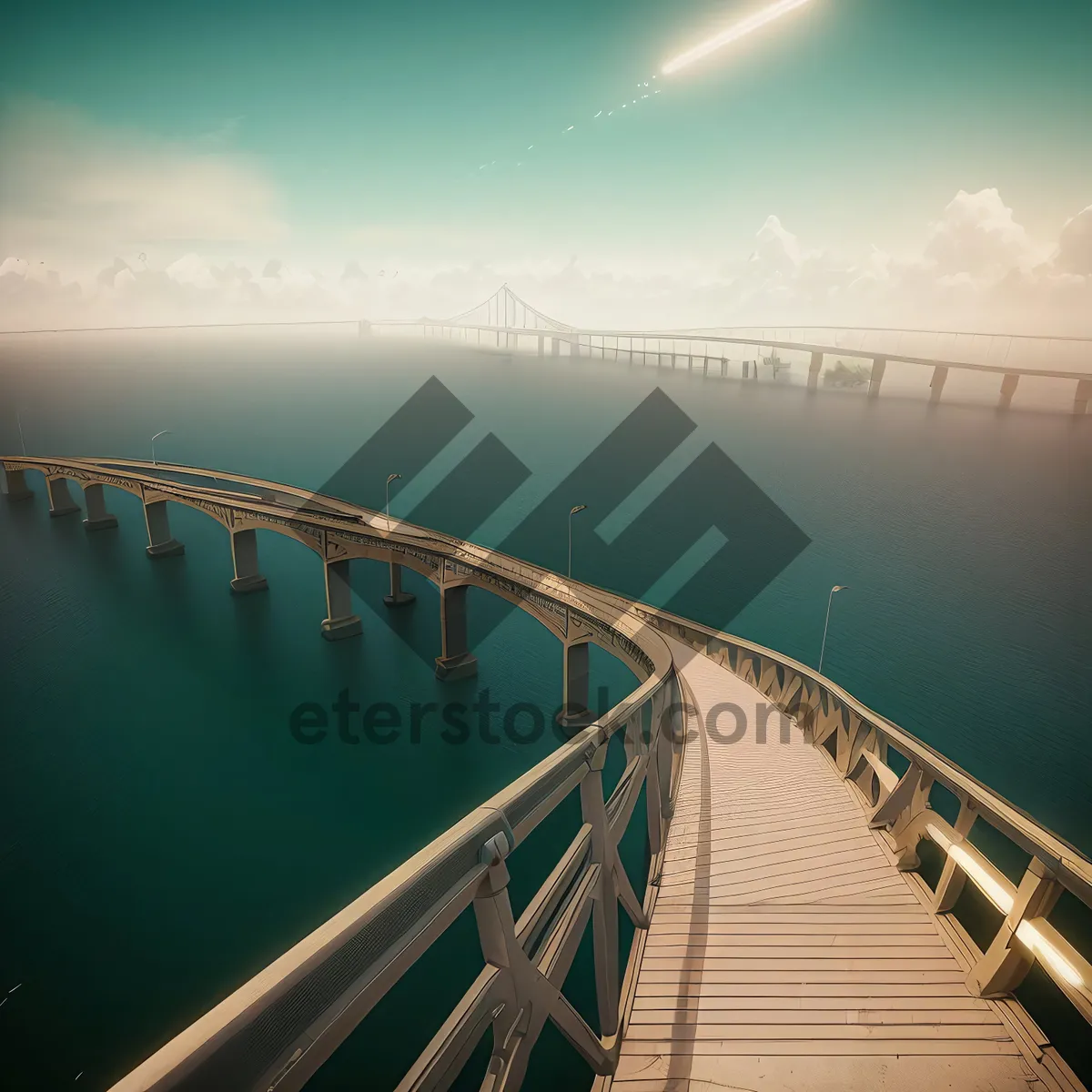 Picture of Tranquil Tropical Sunset on Scenic Pier