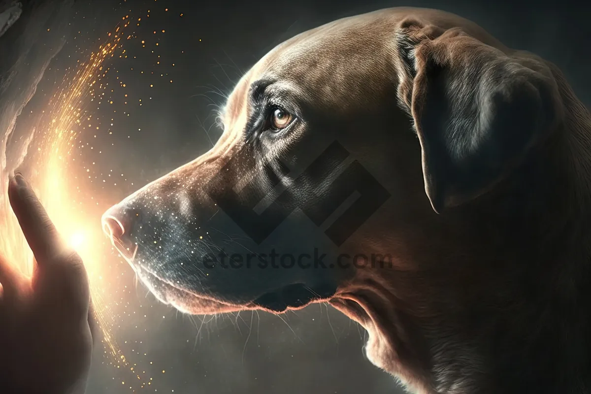 Picture of Brown Retriever Puppy - Domestic, Adorable, Pet Portrait.