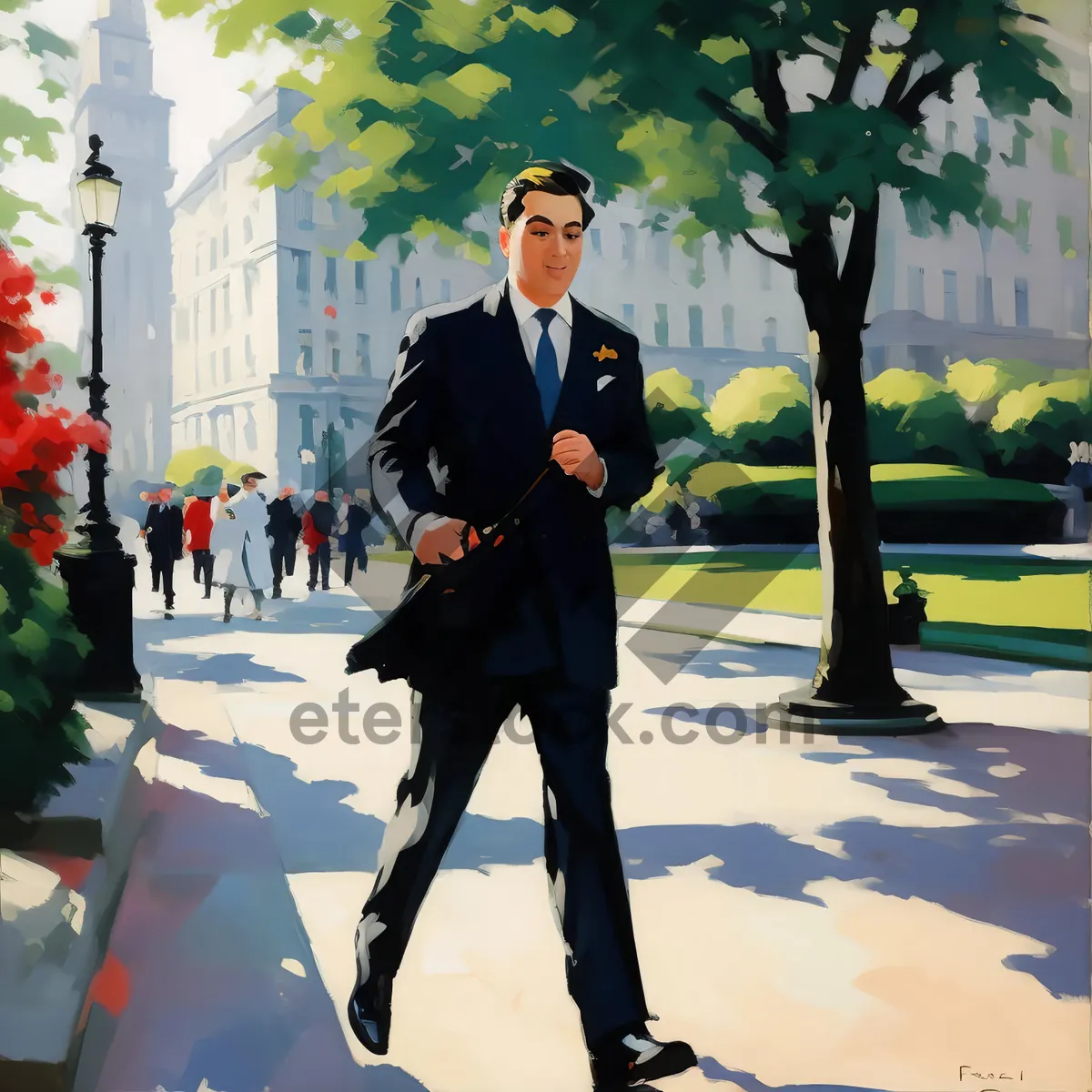 Picture of Successful businessman in office building with confident team.