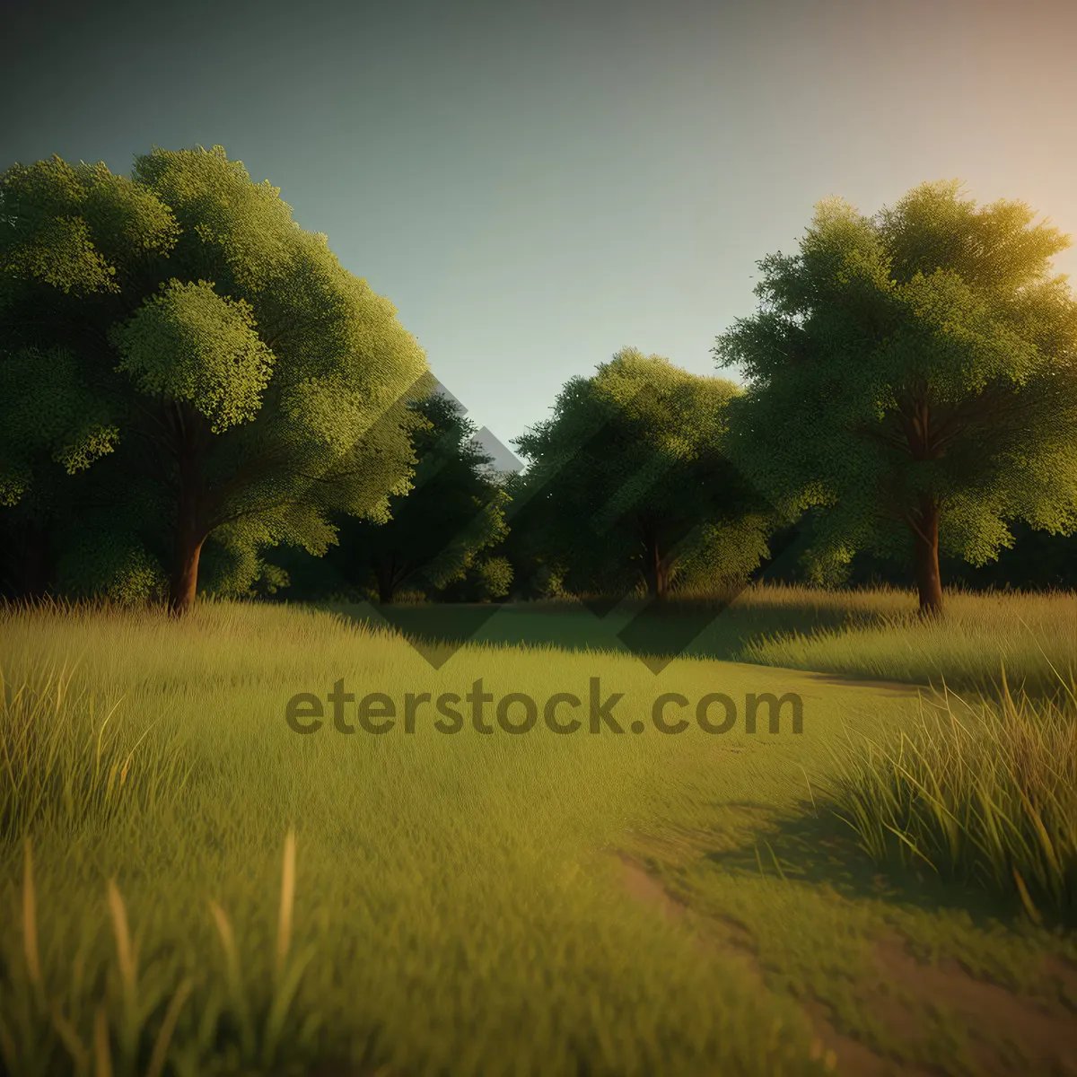 Picture of Golden Fields: Rapeseed Landscape under a Clear Sky