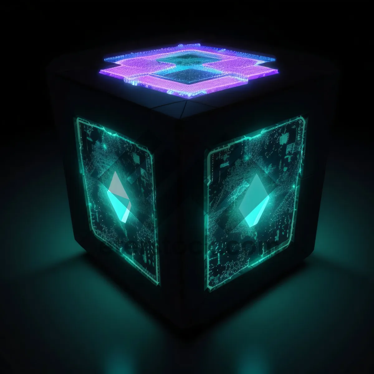 Picture of Black 3D Gem Design with LED Lights