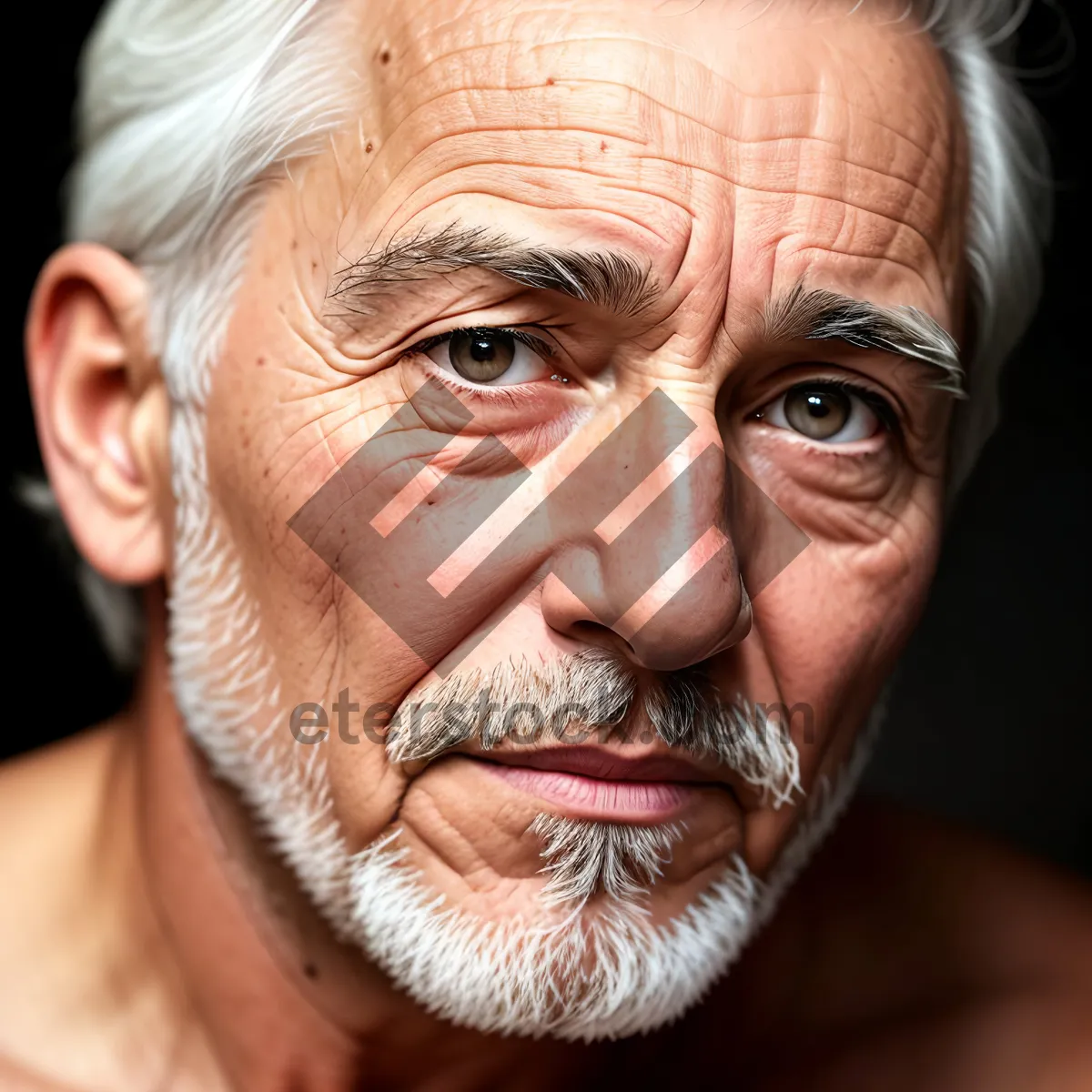 Picture of Happy Senior Man Smiling with Gray Hair