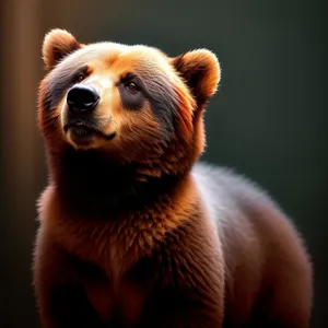 Furry Brown Bear in Wildlife Habitat