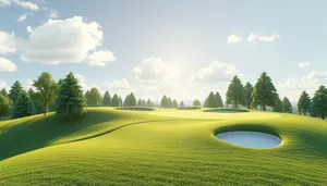 Scenic Golf Course Under Sunny Sky