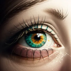 Close-up view of beautiful eye with mesmerizing gaze