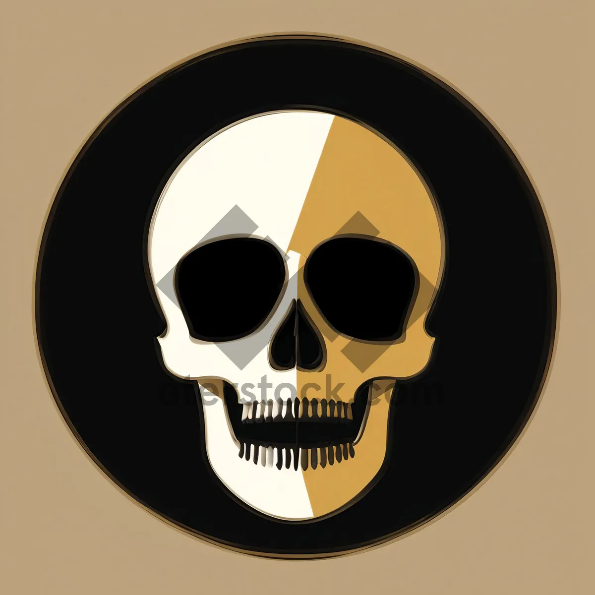 Picture of Pirate Skull Head - Deathly Mustache & Horror Symbol