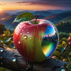 Fresh and Juicy Red Delicious Apple Drop