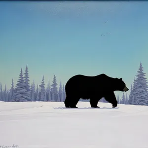 Winter Bison Roaming in Snowy Landscape