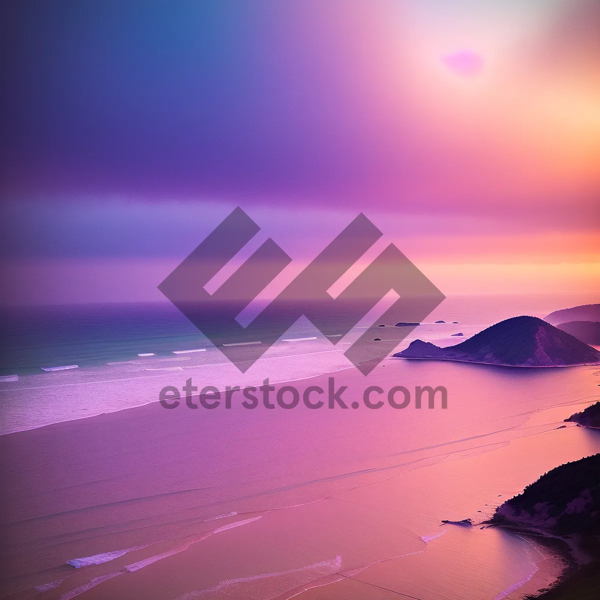 Picture of Dreamy Sunset Over Ocean's Horizon