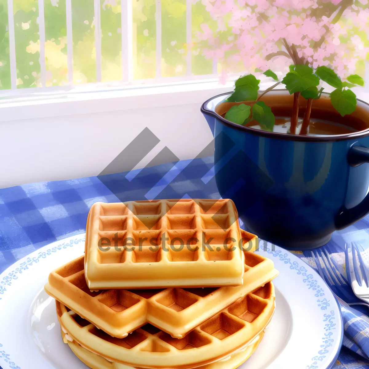 Picture of Fresh Gourmet Breakfast Plate with Delicious Potato Dish