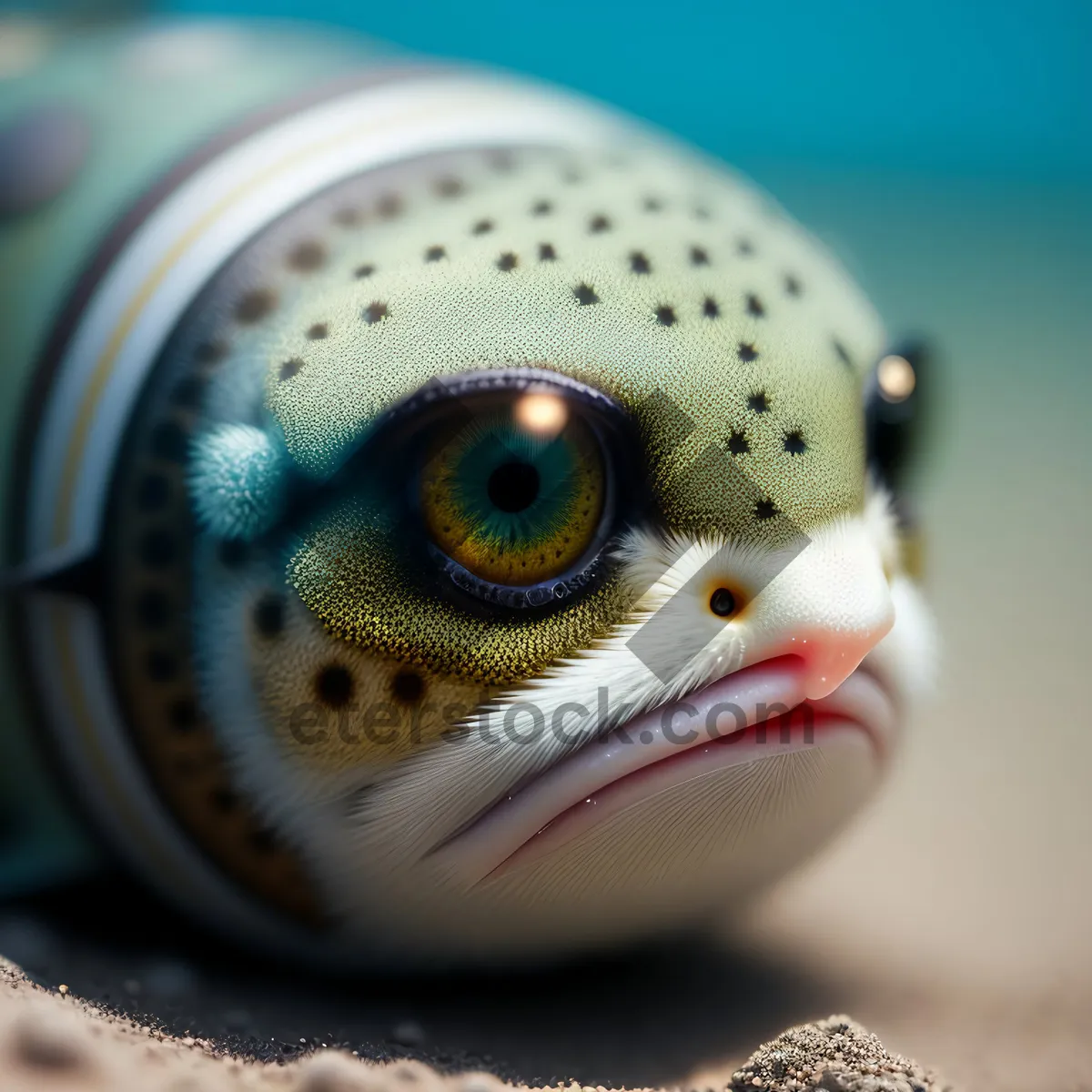 Picture of Puffer Bird in Mask: Eye-Catching Portrait with Beak Covering