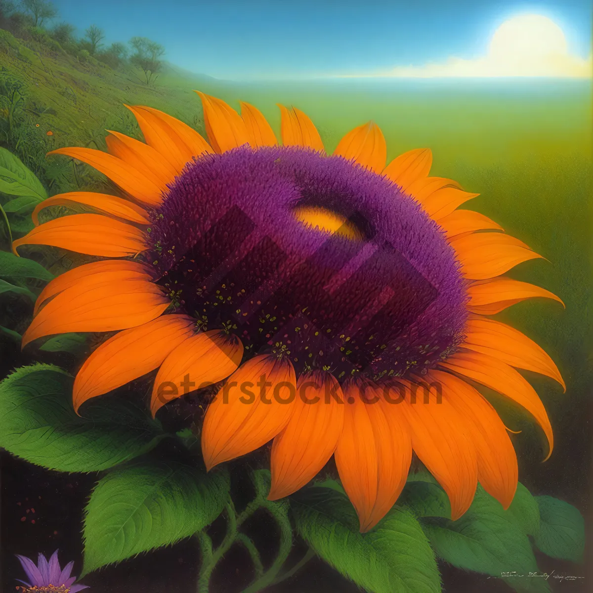 Picture of Vibrant Sunflower Blooming in Sunny Field