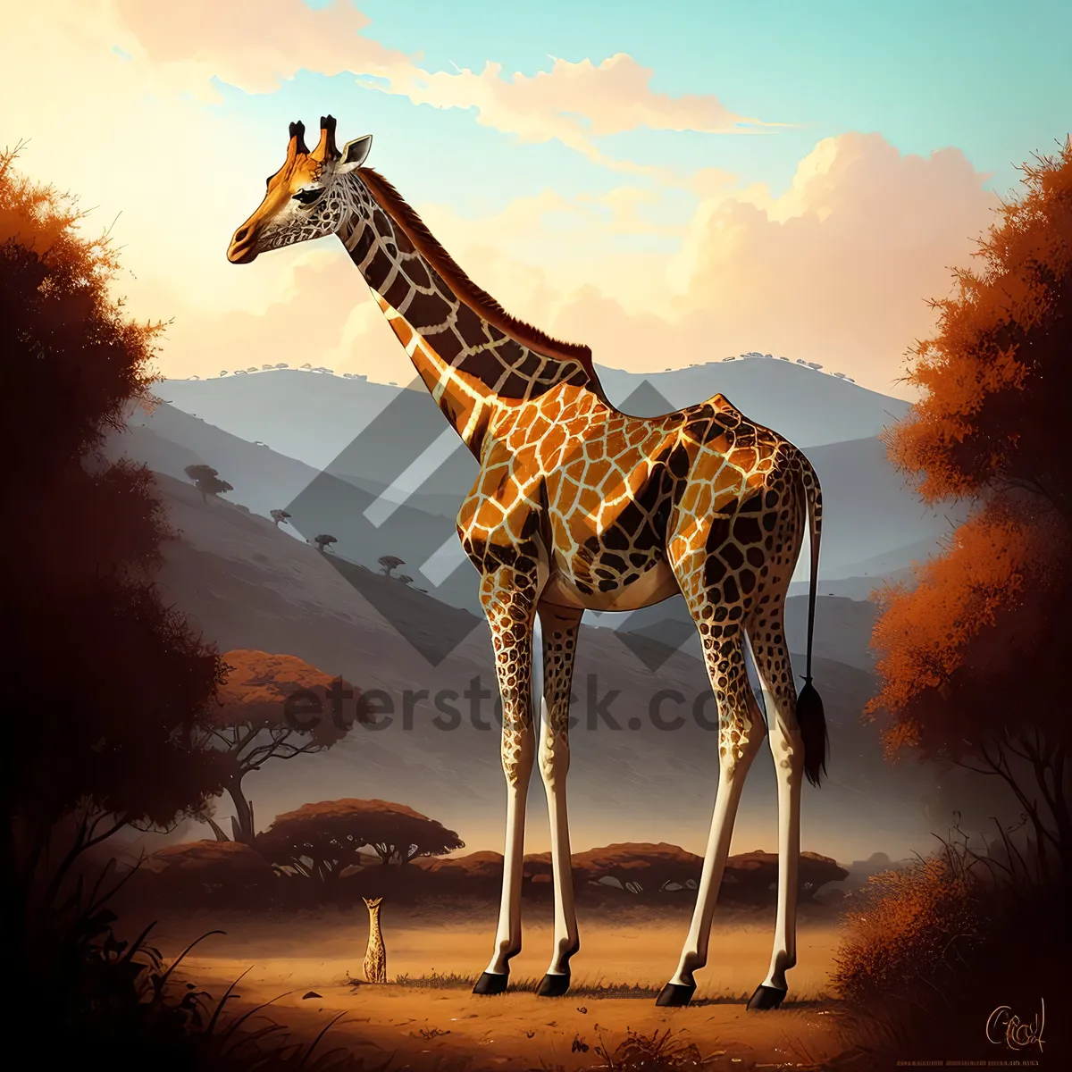 Picture of Majestic Giraffe in the Safari