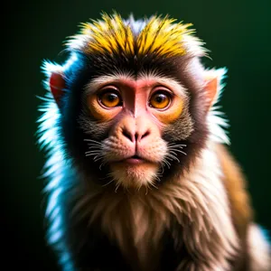 Cute Baby Macaque Primate with Playful Eyes