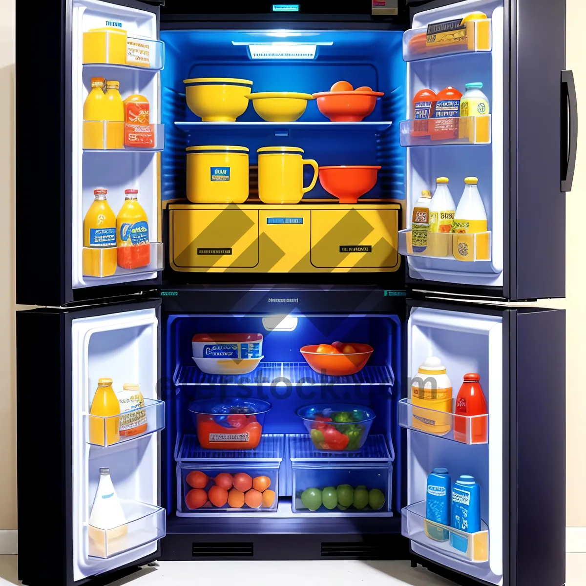 Picture of Modern vending machine in sleek cafeteria building.