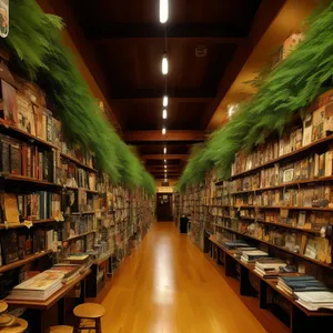 Vibrant Bookstore Interior: A Haven for Booklovers