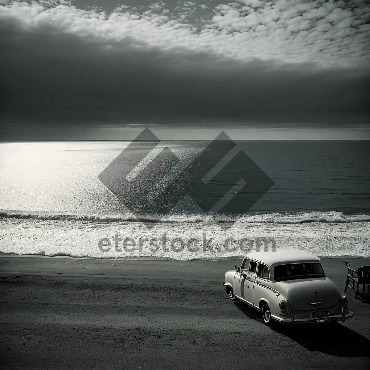 Picture of Scenic Coastal Sunset Drive with Speeding Car