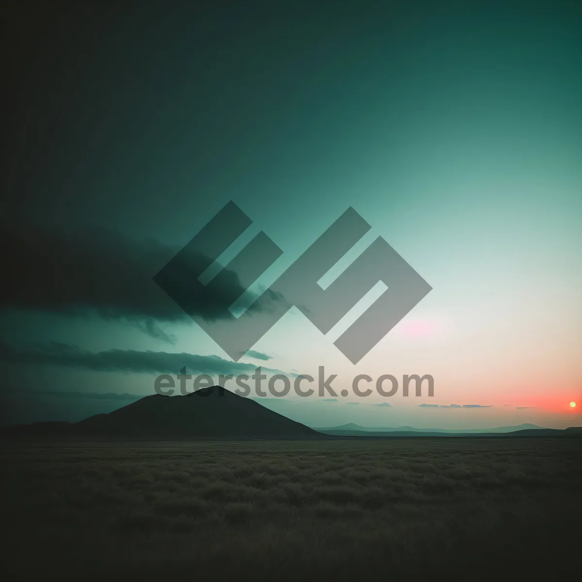 Picture of Sunset Horizon over Majestic Mountains