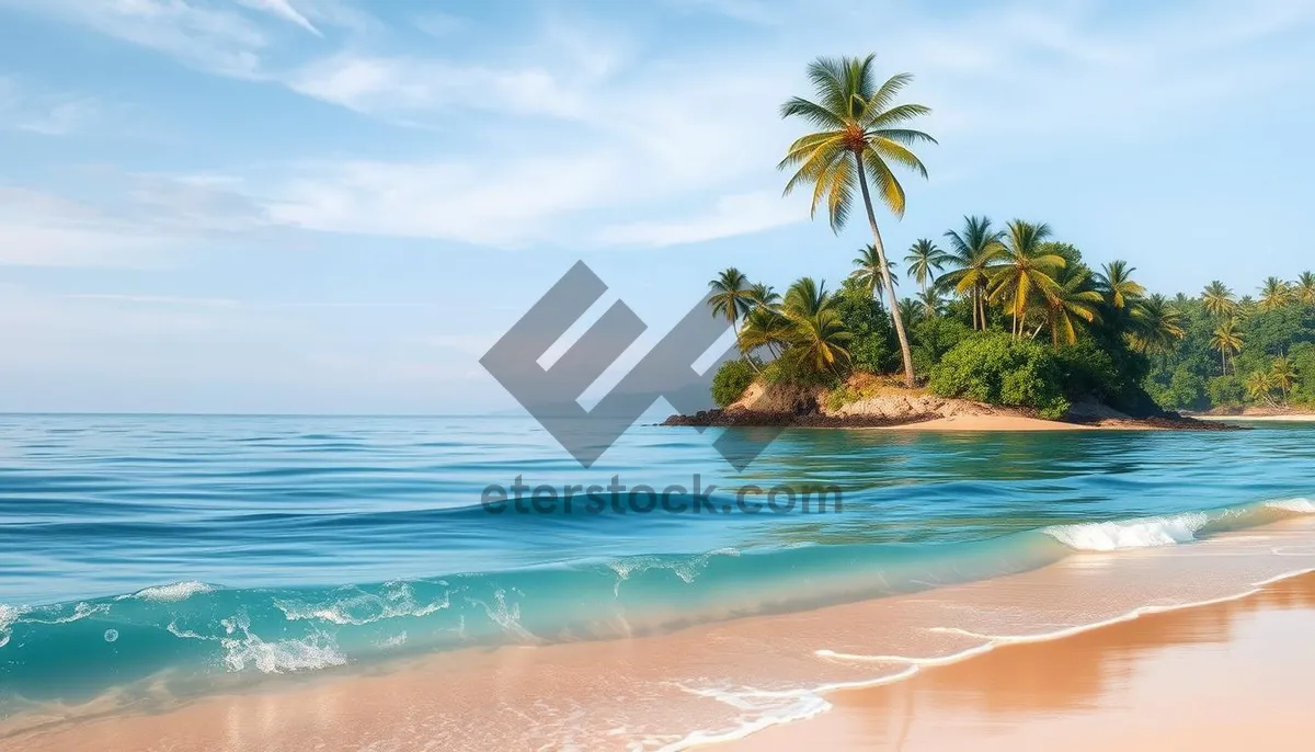 Picture of Serene Tropical Beach on a Sunny Day