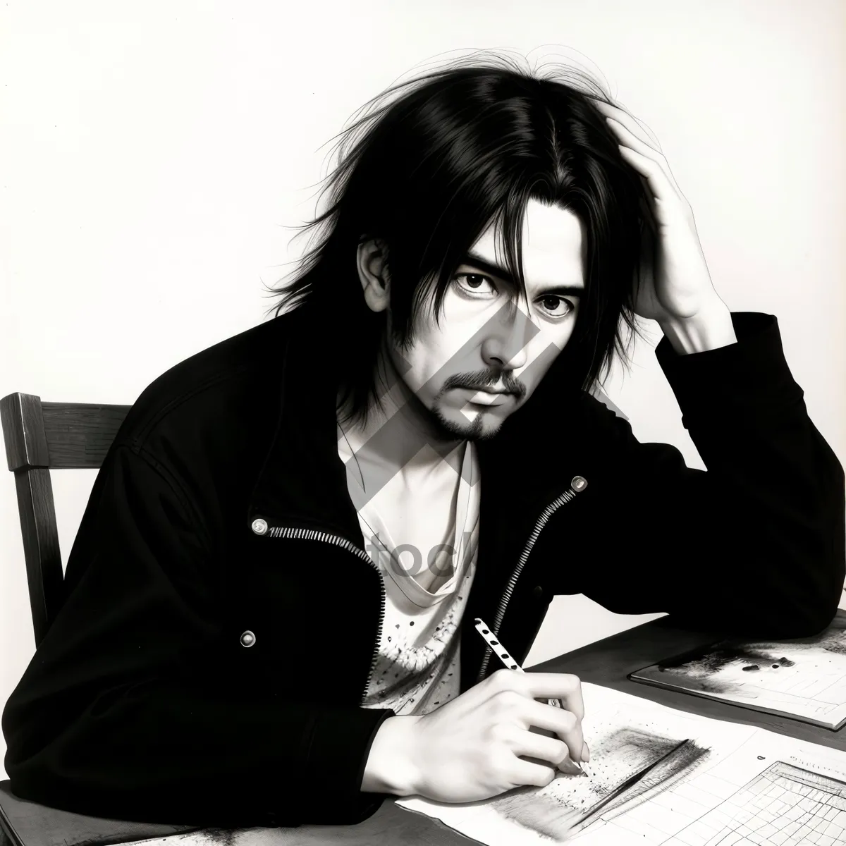 Picture of Happy businesswoman working on laptop in corporate office.