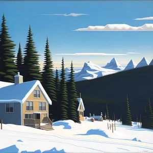 Winter Wonderland: Majestic Snowy Mountains and Ski Slopes