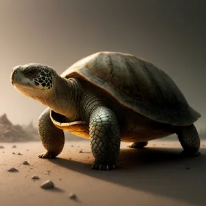 Slow-shell terrapin: Aquatic reptile sporting a hard protective shell