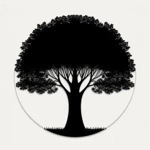 Floral Tree Silhouette: Graceful Nature Inspired Stencil Art