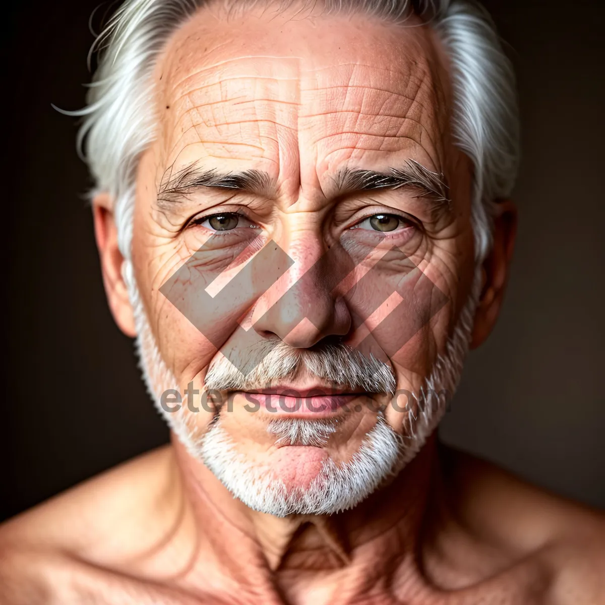 Picture of Smiling Senior Man with Gray Hair and Glasses