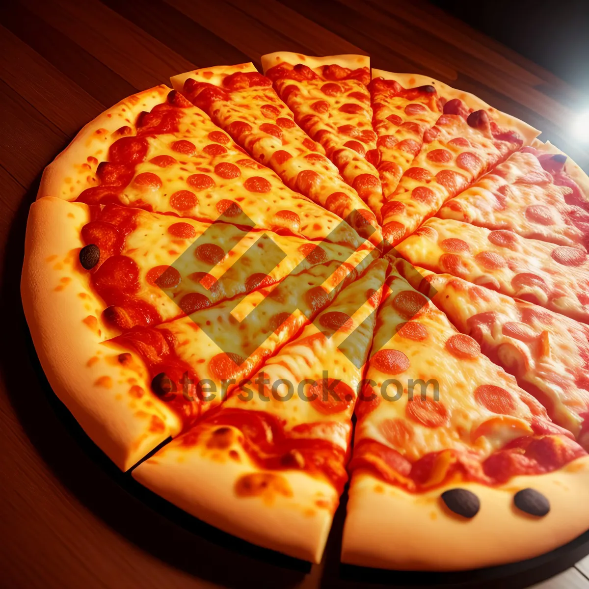 Picture of Delicious Pizza slice with pepperoni and mozzarella
