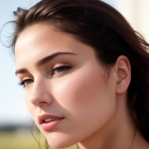 Youthful Elegance: Sensual Studio Portrait of a Stunning Brunette