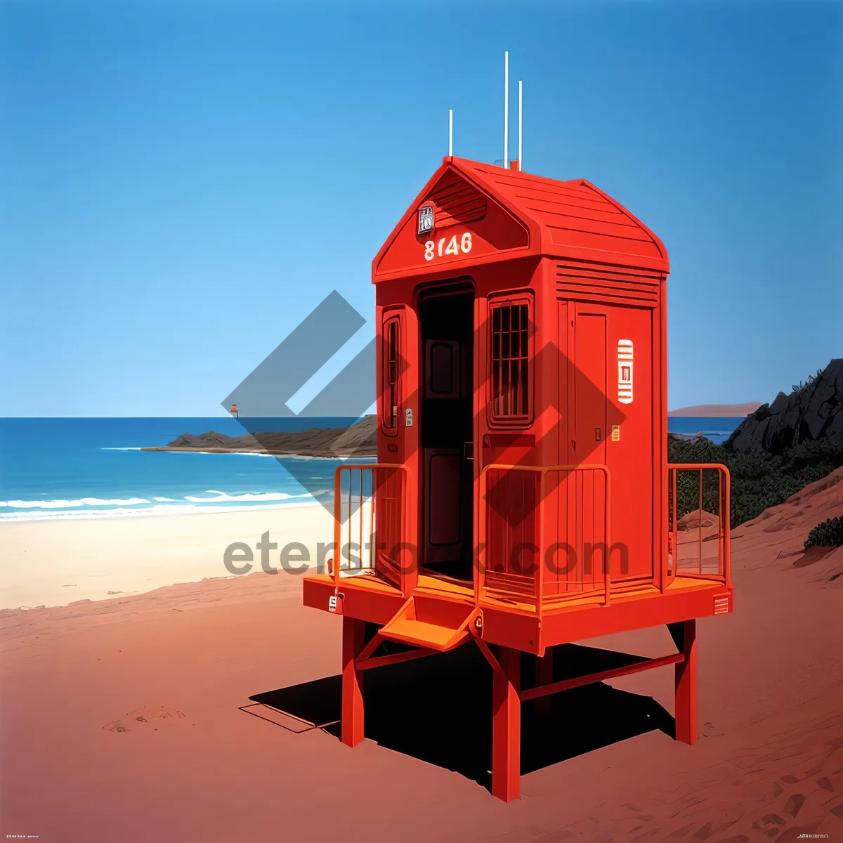 Picture of Majestic Coastal Lighthouse Overlooking Tranquil Sea