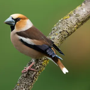 Cute little bird sitting on tree branch outdoors