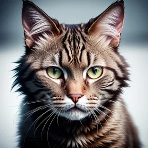 Fuzzy Tabby Kitty with Adorable Curious Eyes