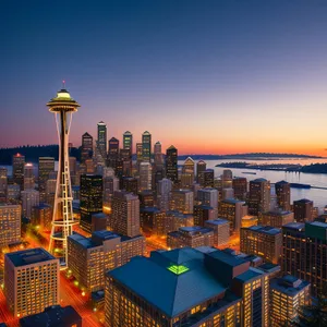 City Lights Reflect on Stunning Waterfront Skyline