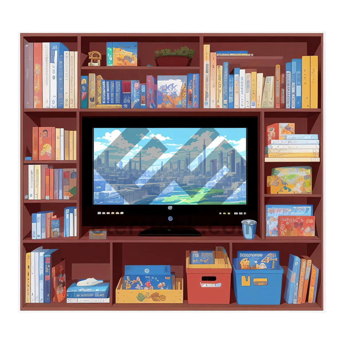 Picture of Modern Home Entertainment Center with High-Tech Display