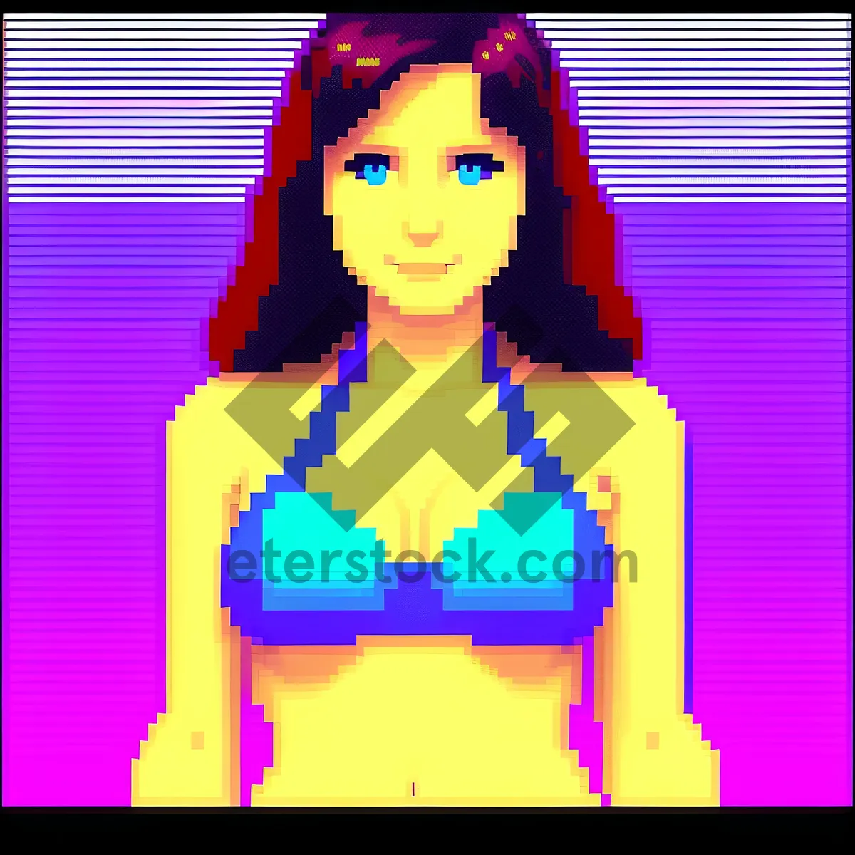 Picture of Fashionable Plaything: Attractive Cartoon Model with Styled Hair