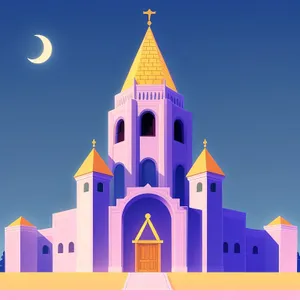 Moonlit Home Icon with Architectural Charm