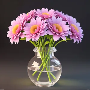 Colorful Spring Bouquet in Pink Vase