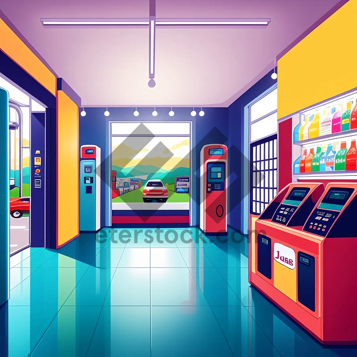 Picture of Modern 3D Vending Machine Icon for Business