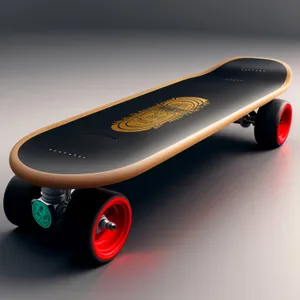 Black Skateboard with Wheels